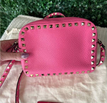 Load image into Gallery viewer, Valentino Calfskin Rockstud Camera Crossbody Bag Pink
