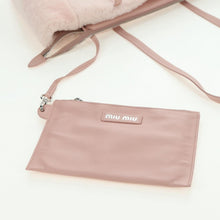 Load image into Gallery viewer, Miu Miu Pink Shearling Sequin Logo Tote with Pouch
