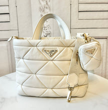 Load image into Gallery viewer, PRELOVED Prada Nappa Patch Bianco Quilted 2-way Tote
