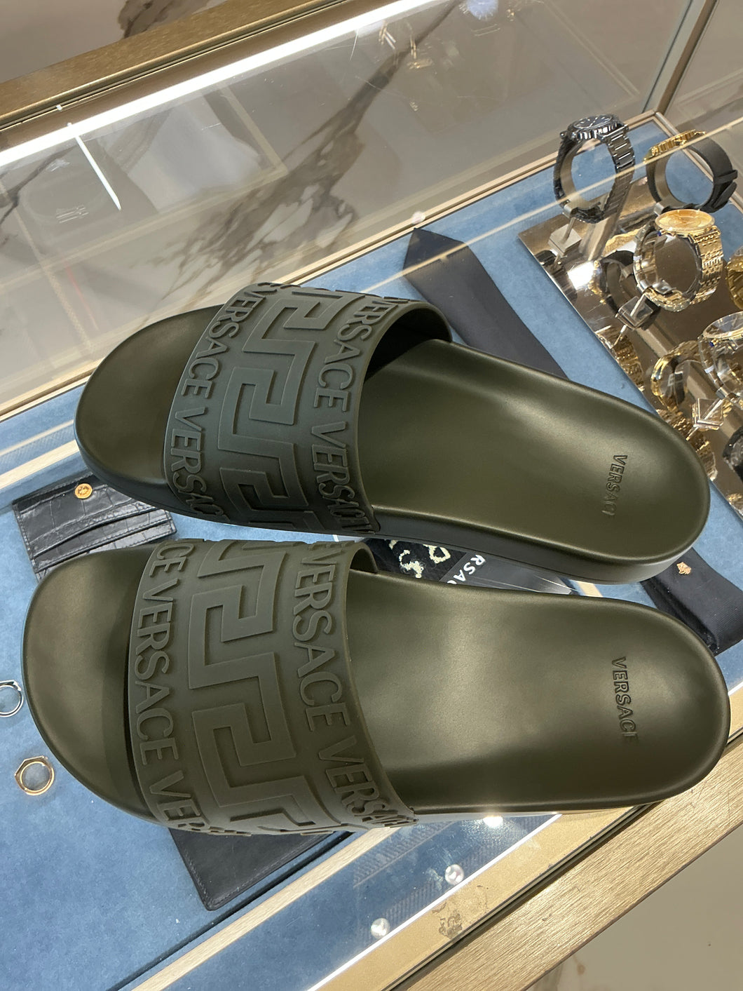 BRAND NEW VERSACE Men's Slides 10 green