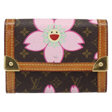Load image into Gallery viewer, Louis Vuitton Takashi Murakami Cherry Blossom Porte Monnaie Plat Card Case
