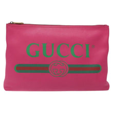 Load image into Gallery viewer, Gucci Pink Calfskin Logo Clutch
