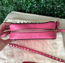 Load image into Gallery viewer, Valentino Calfskin Rockstud Camera Crossbody Bag Pink
