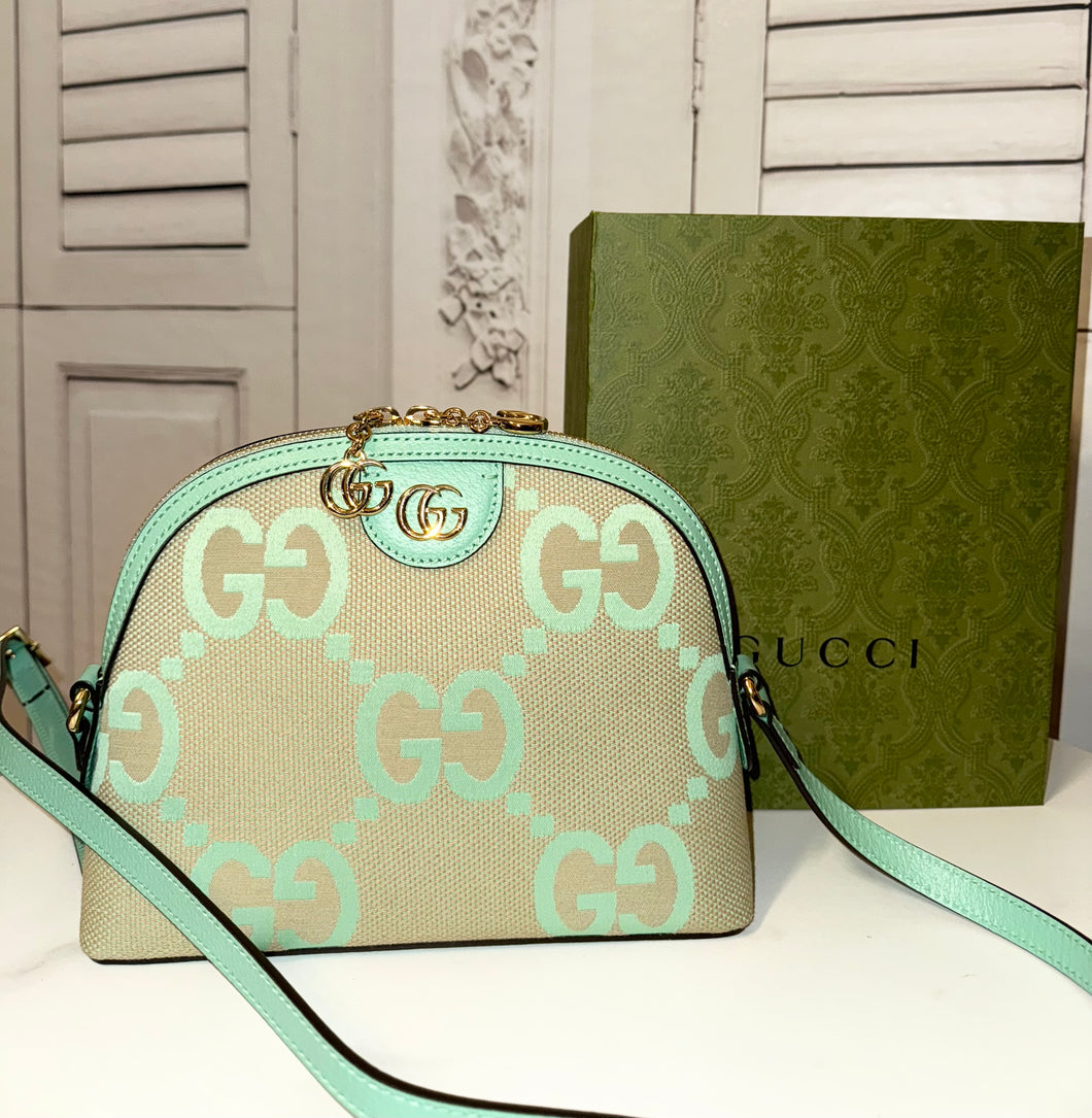 BRAND NEW Gucci Dome Jumbo GG Shoulder Bag Pepperlight Mint