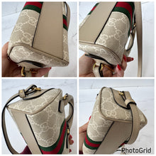 Load image into Gallery viewer, Gucci GG Supreme Canvas Super Mini Ophidia Boston Bag Mystic White
