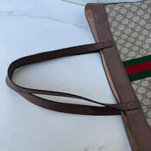 Load image into Gallery viewer, GUCCI GG Supreme Monogram Web Ophidia Tote Brown
