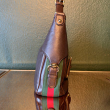 Load image into Gallery viewer, Gucci Brown Calfskkin Heritage Web Horsebit Hobo
