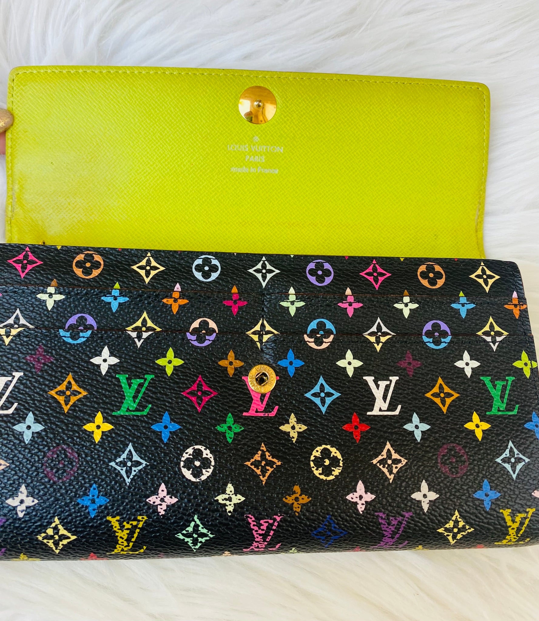 PRELOVED Louis Vuitton Multicolor White Sarah Wallet CA4140 060823