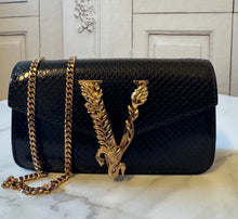 Load image into Gallery viewer, BRAND NEW Versace Virtus Python-Embossed Mini Crossbody
