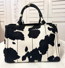 Load image into Gallery viewer, PRELOVED Prada Cow Print Canapa Tote
