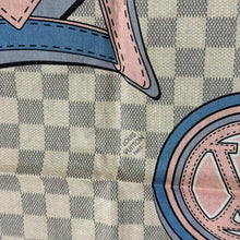 Load image into Gallery viewer, Louis Vuitton Damier Azur Cotton Square Bandana Scarf
