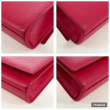 Load image into Gallery viewer, Saint Laurent Smooth Calfskin Classic Monogram Cassandre Clutch Lipstick Fuchsia
