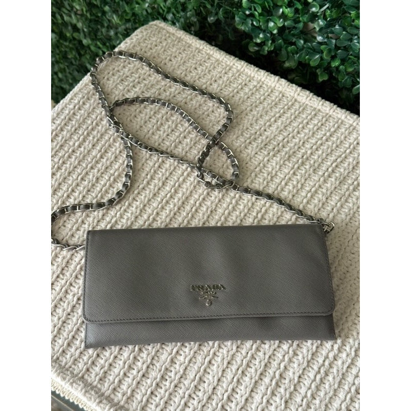 Prada Saffiano Leather Wallet on Chain