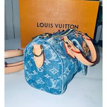 Load image into Gallery viewer, Louis Vuitton Monogram Denim Nano Speedy and Card Case Bundle
