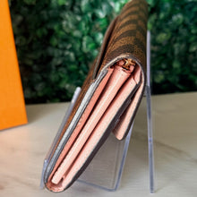 Load image into Gallery viewer, Louis Vuitton Damier Ebene / Rose Ballerine Sarah Wallet NM
