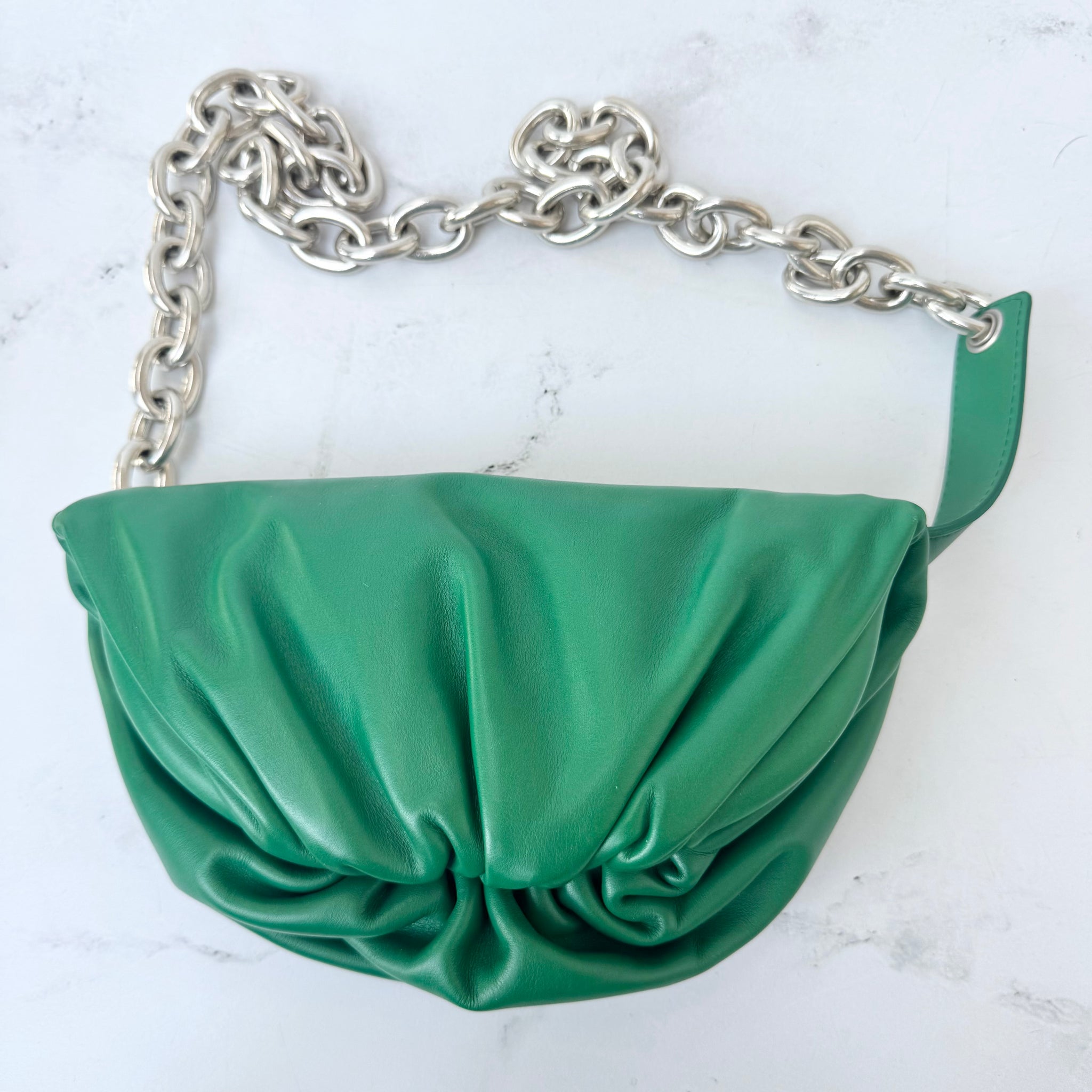 Bottega Veneta Nappa The Belt Chain Pouch Racing Green 
