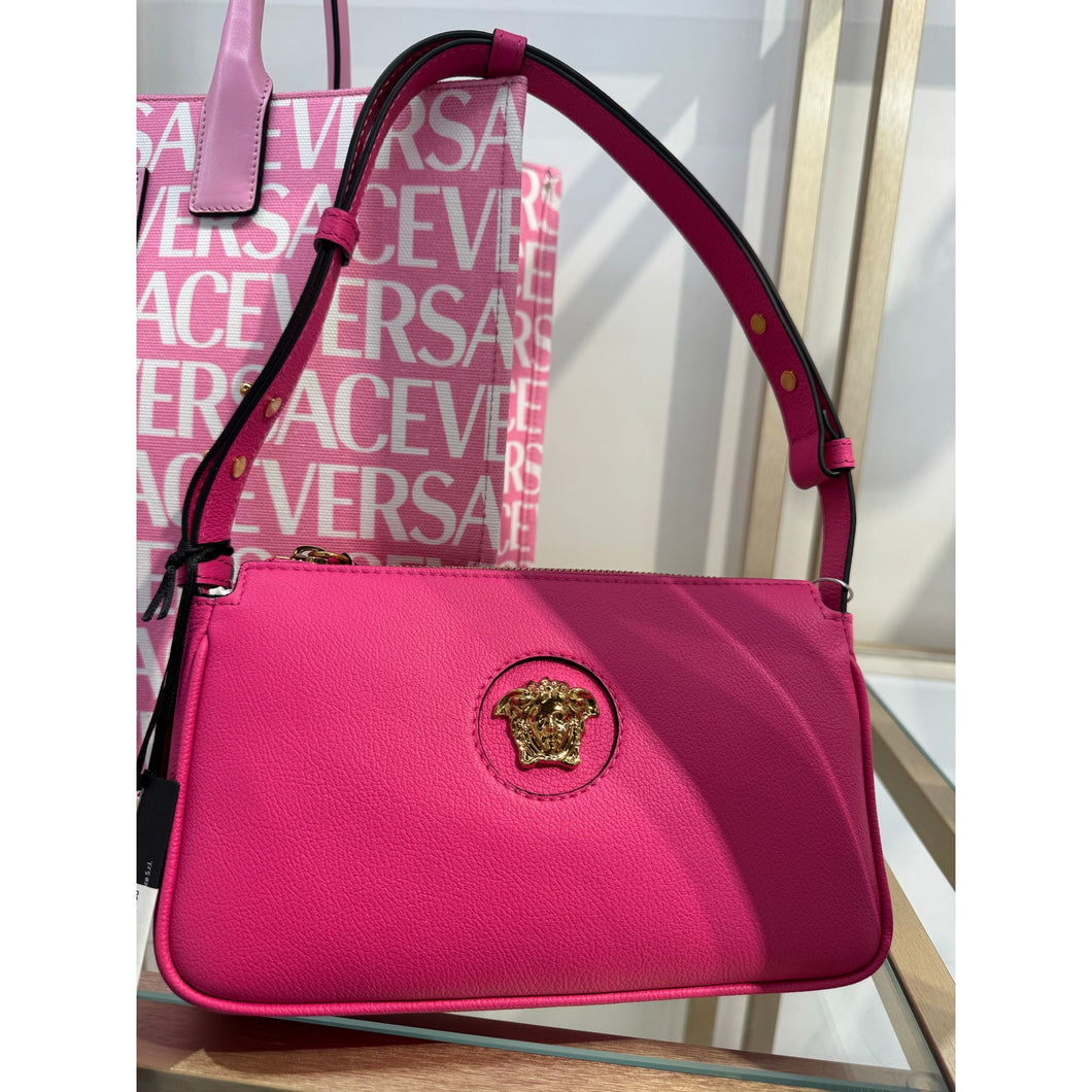BRAND NEW VERSACE Medusa Calfskin Shoulder Bag - Hot Pink