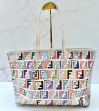 Load image into Gallery viewer, PRELOVED FENDI Zucca Spalmati Multicolor White Tote
