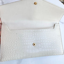 Load image into Gallery viewer, Saint Laurent Calfskin Crocodile Embossed Uptown Clutch
