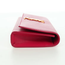 Load image into Gallery viewer, Saint Laurent Smooth Calfskin Classic Monogram Cassandre Clutch Lipstick Fuchsia
