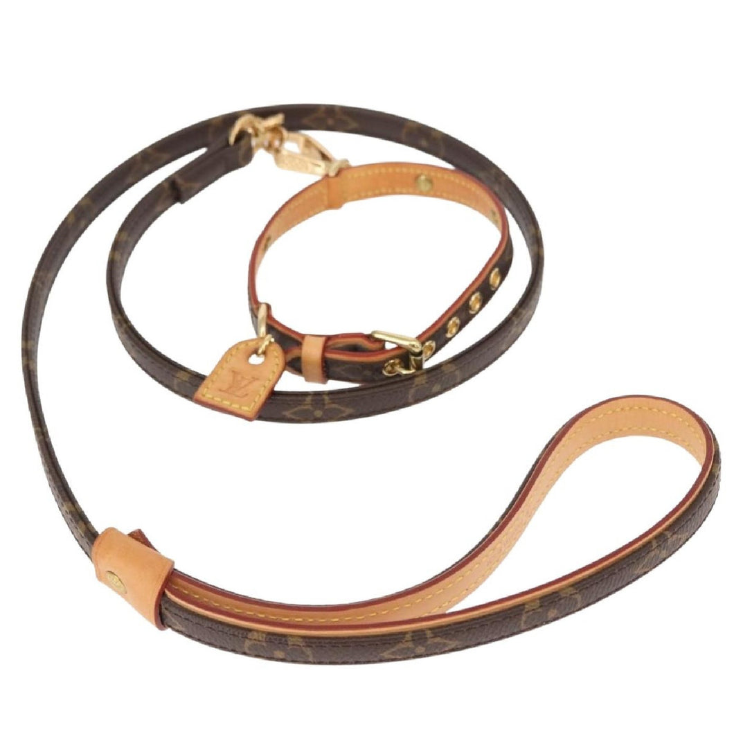 Louis Vuitton Monogram Baxter Dog Collar and Leash Set
