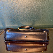Load image into Gallery viewer, Gucci Black GG Embossed Suede Web Stripe Tote
