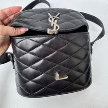 Load image into Gallery viewer, Saint Laurent Lambskin Quilted Monogram June Box Bag Black
