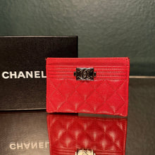 Load image into Gallery viewer, Chanel Caviar Quilted Boy Card Holder
