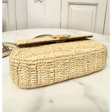 Load image into Gallery viewer, BRAND NEW Tory Burch Britten Raffia Crochet Mini Top Handle

