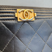 Load image into Gallery viewer, Chanel Quilted Boy Zip Around Wallet Black
