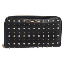Load image into Gallery viewer, Miu Miu Studded Leather Zip Wallet

