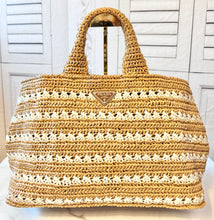 Load image into Gallery viewer, PRELOVED Prada Crochet Raffia Large Canapa Tote
