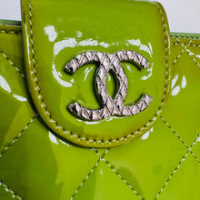 Load image into Gallery viewer, Chanel Lime Patent Medium Wallet

