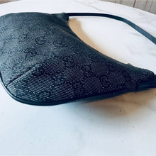 Load image into Gallery viewer, Gucci Jacquard Black GG Monogram Slim Shoulder Bag
