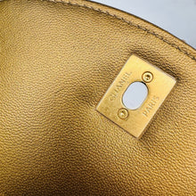 Load image into Gallery viewer, CHANEL Calfskin Caviar Quilted Mini Chain Handle Flap Gold
