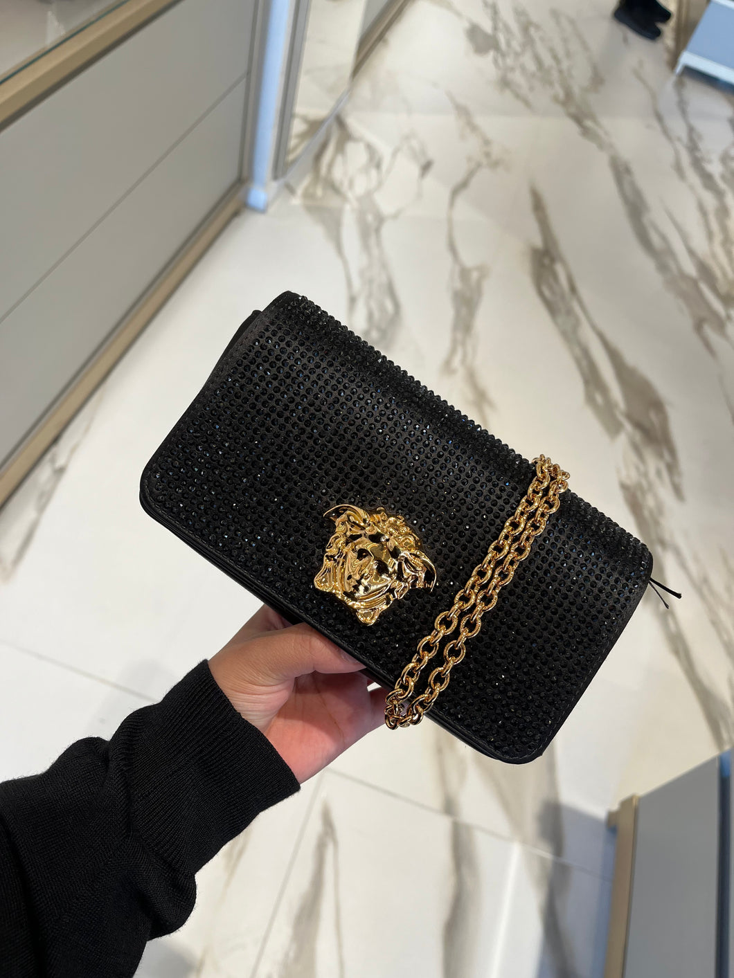 BRAND NEW VERSACE Medusa Crystal Chain Crossbody