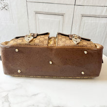 Load image into Gallery viewer, Gucci GG Monogram Lurex Heart Lock Boston Bag
