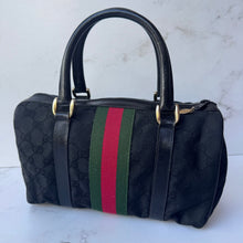 Load image into Gallery viewer, Gucci Black GG Canvas Boston Bag

