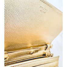 Load image into Gallery viewer, Prada Bundle: Metallic Gold Saffiano Wallet on Chain and Key Case
