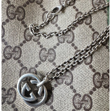 Load image into Gallery viewer, GUCCI Sterling Silver Interlocking G Pendant Necklace
