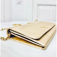 Load image into Gallery viewer, Prada Bundle: Metallic Gold Saffiano Wallet on Chain and Key Case
