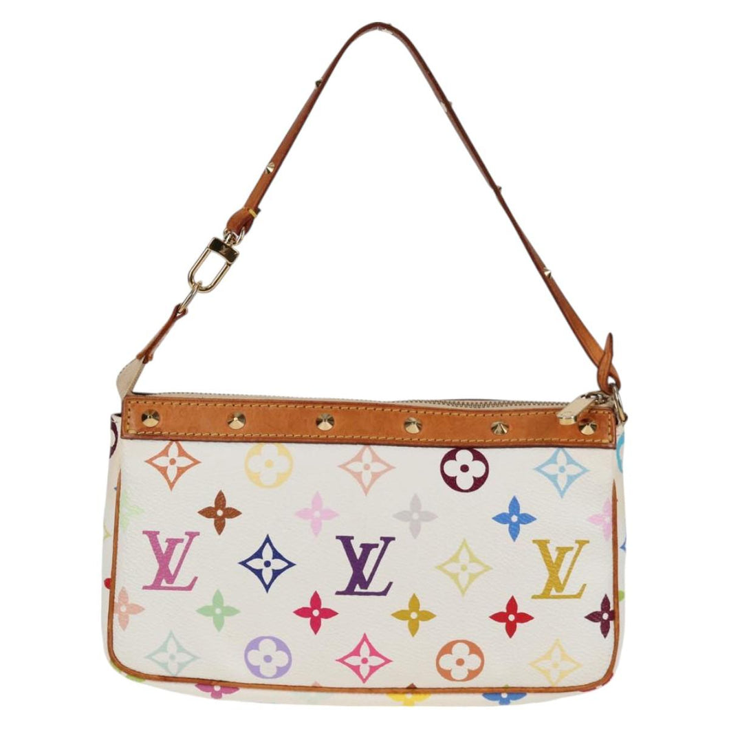 Louis Vuitton X Takashi Murakami Multicolor Blanc Pochette Accessories