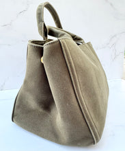 Load image into Gallery viewer, PRELOVED Prada Canvas Studded Crystal Large Canapa Tote Militare
