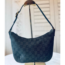 Load image into Gallery viewer, Gucci Jacquard Black GG Monogram Slim Shoulder Bag
