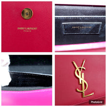 Load image into Gallery viewer, Saint Laurent Smooth Calfskin Classic Monogram Cassandre Clutch Lipstick Fuchsia
