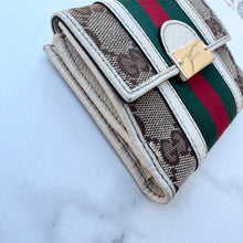 Load image into Gallery viewer, Gucci GG Monogram Canvas Stripes Compact Wallet
