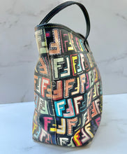 Load image into Gallery viewer, PRELOVED FENDI Zucca Spalmati Roll Tote Black Multicolor
