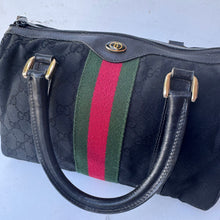 Load image into Gallery viewer, Gucci Black GG Canvas Boston Bag
