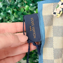 Load image into Gallery viewer, Louis Vuitton Damier Azur Cotton Square Bandana Scarf
