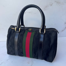 Load image into Gallery viewer, Gucci Black GG Canvas Boston Bag
